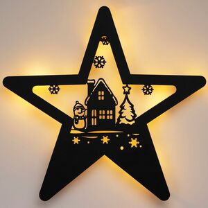 Подвесное украшение Светильник - Звезда Гервен 35 см, 16 теплых белых LED ламп, на батарейках, таймер Koopman фото 1