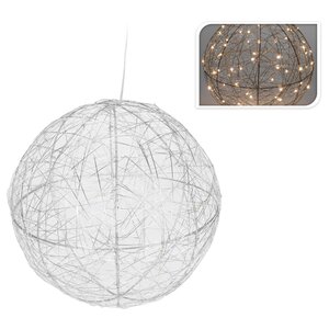 Светящийся шар Сириус 26 см, 70 теплых белых LED ламп, серебряная проволока, батарейки Koopman фото 3