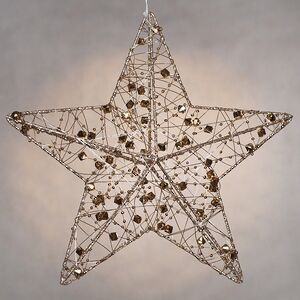 Подвесной светильник Звезда Уиллоби - Golden Diamonds 30*8 см, 20 теплых белых LED ламп, таймер, на батарейках Koopman фото 2