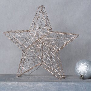 Светодиодная фигура Звезда Монтелло Голден 30 см, 30 теплых белых LED, таймер, на батарейках Koopman фото 2