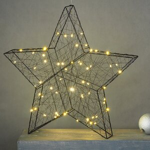 Светодиодная фигура Звезда Монтелло Блэк 50 см, 60 теплых белых LED, таймер, на батарейках Koopman фото 1