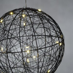 Светодиодный шар Монтелло Блэк 20 см, 20 теплых белых LED ламп, таймер, на батарейках Koopman фото 2