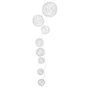 Декоративная гирлянда Фаусто 90 см серебряная, 8 шариков с теплым белым свечением, на батарейках, IP20 Koopman фото 1