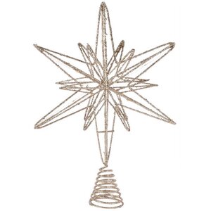 Светящаяся звезда на елку Шерман 33 см, 20 теплых белых LED ламп, на батарейках Koopman фото 1