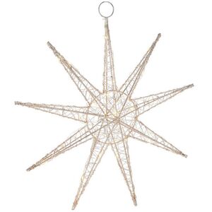 Светодиодная звезда Монтелло Голден 30*6 см, 30 теплых белых LED, таймер, на батарейках Koopman фото 3