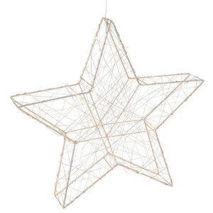 Светодиодная фигура Звезда Монтелло Голден 30 см, 30 теплых белых LED, таймер, на батарейках Koopman фото 1