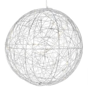 Светодиодный шар Монтелло Сильвер 20 см, 20 теплых белых LED ламп, таймер, на батарейках Koopman фото 1