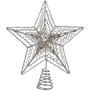 Светящаяся звезда на елку Silver Rene - Stellar 30 см, 10 теплых белых LED ламп, IP20 Koopman фото 1