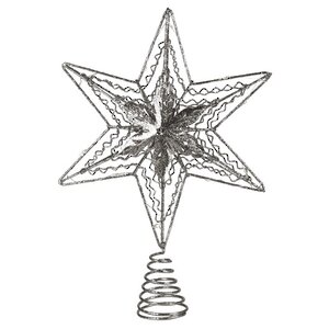 Светящаяся звезда на елку Silver Rene - Crystal 30 см, 10 теплых белых LED ламп, IP20 Koopman фото 1
