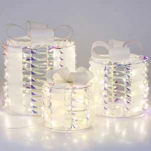 Светодиодные подарки Rollstone 15-25 см, 3 шт, 135 теплых белых LED ламп, на батарейках, таймер, IP20 Koopman фото 1