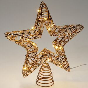 Светящаяся звезда на елку Stellary 28 см, 20 теплых белых микро LED ламп, на батарейках, таймер IP20 Koopman фото 1