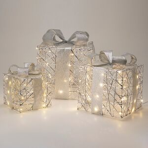 Светодиодные подарки Totnes 17-30 см, 3 шт, 90 теплых белых LED ламп, на батарейках, таймер, IP20 Koopman фото 1