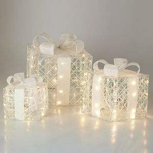 Светодиодные подарки Tranent 17-30 см, 3 шт, 90 теплых белых LED ламп, на батарейках, таймер, IP20 Koopman фото 1