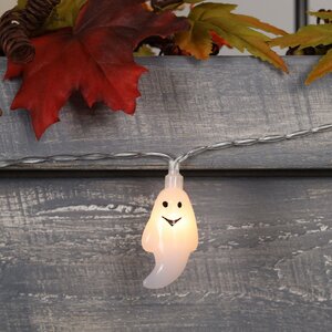 Светодиодная гирлянда на батарейках Хэллоуинские Привидения 10 теплых белых LED ламп, прозрачный ПВХ, IP20 Koopman фото 4