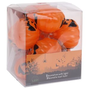 Светодиодная гирлянда на батарейках Halloween - Вечеринка у Тыковки Джека 1 м, 10 теплых белых LED ламп Koopman фото 4
