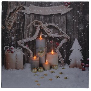 Светящаяся картина Счастливого Рождества 30*30 см на батарейках Koopman фото 1