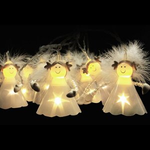 Светодиодная гирлянда для дома Рождественская Сказка 2.1 м, 8 ангелочков, теплые белые LED, прозрачный ПВХ, IP20 Snowhouse фото 2