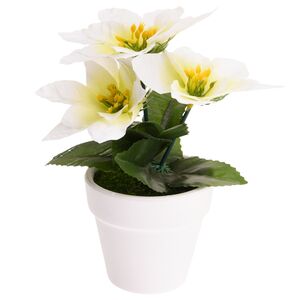 Искусственная Белая пуансеттия в горшке, 16 см Koopman фото 2