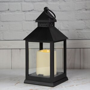 Светильник-фонарь Готика со светодиодной свечой 24 см черный, на батарейках Koopman фото 1