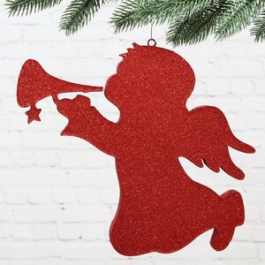 Игрушка для уличной елки Рождественский Ангел 25 см красный, пеноплекс МанузинЪ фото 1