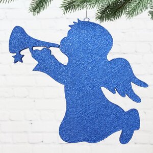 Игрушка для уличной елки Рождественский Ангел 25 см синий, пеноплекс Winter Deco фото 1