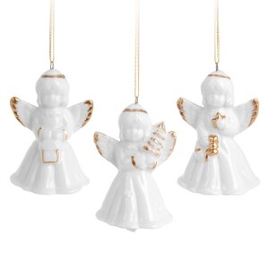 Набор елочных игрушек Рождественские Ангелочки 7 см, 3 шт, подвеска Koopman фото 1