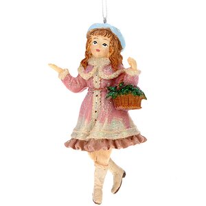 Елочная игрушка Девочка с Корзинкой 12 см, подвеска Koopman фото 1