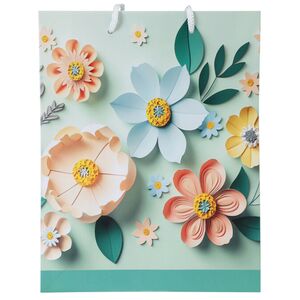 Подарочный пакет Spring Flowero 34 см бирюзовый Koopman фото 2