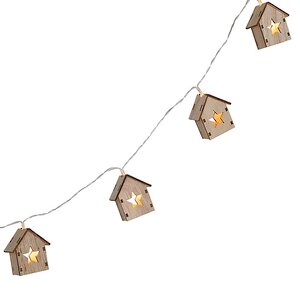 Светодиодная гирлянда Домики Фарелл - Звезды 1.33 м, 10 теплых белых LED ламп, на батарейках, прозрачный ПВХ, IP20 Koopman фото 4