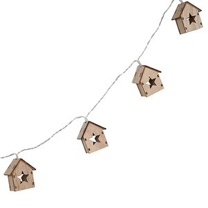 Светодиодная гирлянда Домики Фарелл - Звезды 1.33 м, 10 теплых белых LED ламп, на батарейках, прозрачный ПВХ, IP20 Koopman фото 9