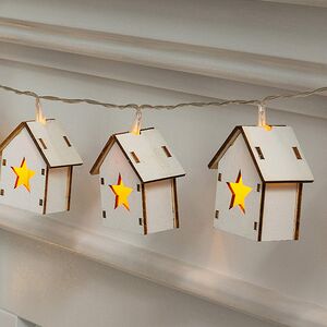 Светодиодная гирлянда Домики Фарелл - Звезды 1.33 м, 10 теплых белых LED ламп, на батарейках, прозрачный ПВХ, IP20 Koopman фото 2