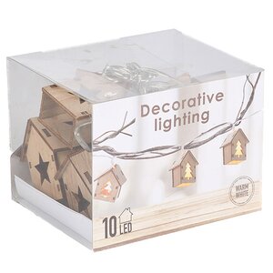 Светодиодная гирлянда Домики Фарелл - Звезды 1.33 м, 10 теплых белых LED ламп, на батарейках, прозрачный ПВХ, IP20 Koopman фото 10