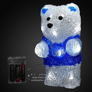 Медвежонок "Умка" светящийся, 23 см, 18 белых LED ламп, батарейка, IP20 BEAUTY LED фото 1