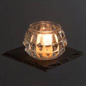 Подсвечник для чайной свечи Беллиссимо - Ромбы 5 см прозрачный, стекло Koopman фото 1