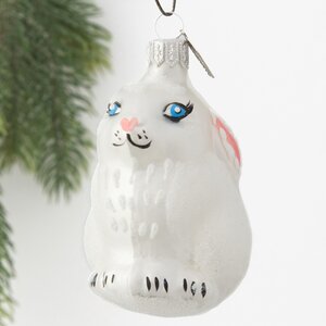 Стеклянная елочная игрушка Кролик Уолли - Лесной малыш 9 см, подвеска Коломеев фото 1