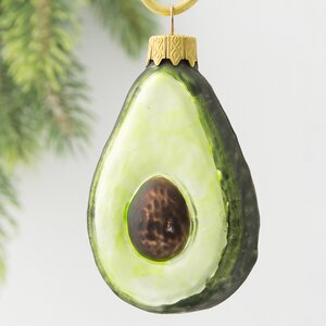 Стеклянная елочная игрушка Авокадо 9 см темно-зеленое, подвеска Коломеев фото 4