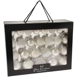 Набор стеклянных елочных шаров Rosawelle - White Bourbon, 4-7 см, 52 шт Koopman фото 1