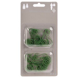 Крючки для новогодних игрушек Завиточки 4.5 см зеленые 40 шт