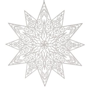 Подвесное новогоднее украшение Снежинка Эсме 50 см белая Koopman фото 1