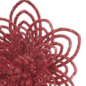 Искусственная пуансеттия Johanna 12 см, 3 шт, красная, клипса Koopman фото 2