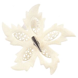 Искусственная пуансеттия Danielius 12 см, 3 шт, белая, клипса Koopman фото 4