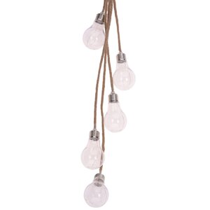 Декоративный светильник-гроздь из лампочек Loft Style 70 см, 5 ламп с теплым белым LED светом, батарейки, IP20 Koopman фото 2