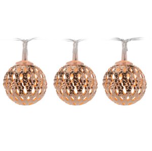 Светодиодная гирлянда на батарейках Шарики Ferarro Bronze 0.9 м, 10 теплых белых LED ламп, прозрачный ПВХ, IP20 Koopman (Купман) фото 3