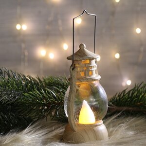Декоративный фонарь - снежный шар Лампа волшебника Бартоломеуса 12 см на батарейке, кремовый Koopman фото 1