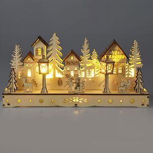 Новогодний светильник Village Street 30*15 см, 10 теплых белых LED ламп, на батарейках Koopman фото 1