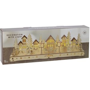 Новогодний светильник Village Street 45*15 см, 15 теплых белых LED ламп, на батарейках Koopman фото 2