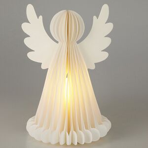 Светящаяся фигура из бумаги Ангел Gervain 29 см, на батарейках, таймер Koopman фото 1