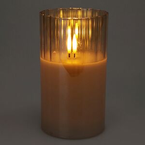 Светодиодная свеча с имитацией пламени Тотнес 12.5 см дымчатая, стекло, на батарейках, таймер Koopman фото 1