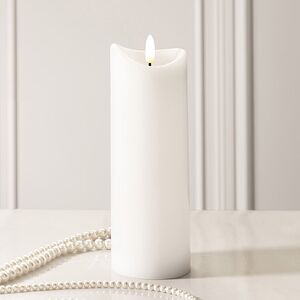 Светодиодная свеча с имитацией пламени Кертон 20 см, белая восковая, на батарейках, таймер Koopman фото 1