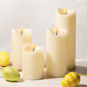 Светодиодная свеча с имитацией пламени Кертон 20 см, слоновая кость, на батарейках, таймер Koopman фото 4